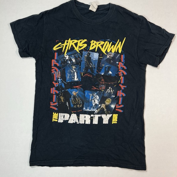Gildan Other - Chris Brown T Shirt Mens Sz Small The Party Tour Cotton Black